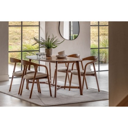 Gallery Direct Madrid Walnut Oval Dining Table Set & x4 Dining Chairs Gallery Direct Madrid Walnut Oval Dining Table Set & x4 Dining Chairs