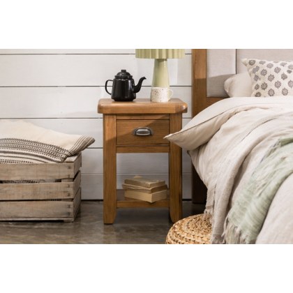 Tewkesbury Smoked Oak Bedside Table