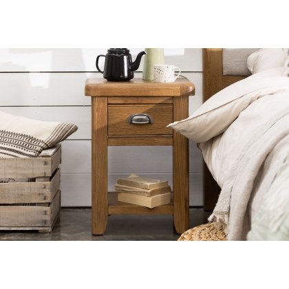 Tewkesbury Smoked Oak Bedside Table