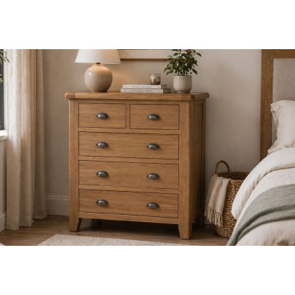 Tewkesbury Smoked Oak 5 Drawer Chest of Drawers