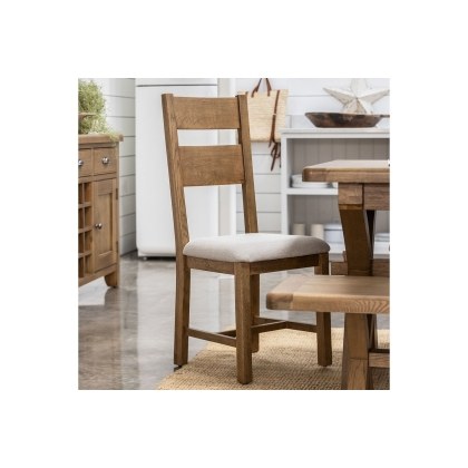 Tewkesbury Smoked Oak Upholstered Slat Back Dining Chair (Pair) Tewkesbury Smoked Oak Upholstered Slat Back Dining Chair (Pair)