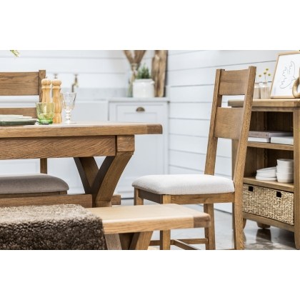 Tewkesbury Smoked Oak Upholstered Slat Back Dining Chair (Pair) Tewkesbury Smoked Oak Upholstered Slat Back Dining Chair (Pair)