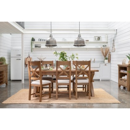 Tewkesbury Smoked Oak Cross-Leg 200-250cm Extending Dining Table Tewkesbury Smoked Oak Cross-Leg 200-250cm Extending Dining Table