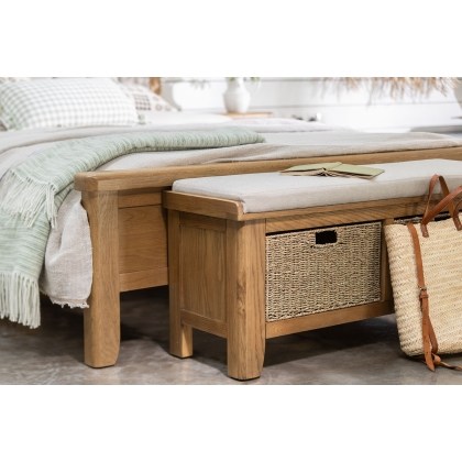 Tewkesbury Smoked Oak Upholstered Hall Bench