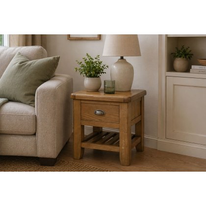 Tewkesbury Smoked Oak Lamp Table