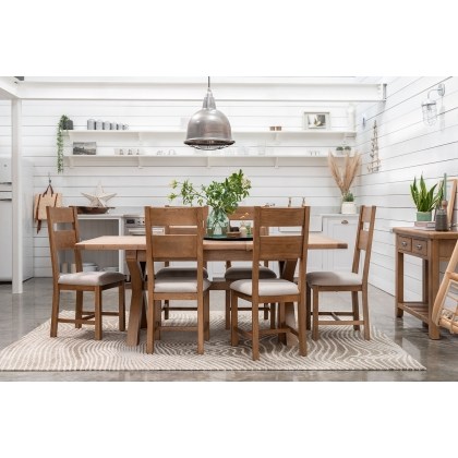 Tewkesbury Smoked Oak Cross-Leg 200-250cm Ext Dining Table Set with x6 Slat Back Chairs Tewkesbury Smoked Oak Cross-Leg 200-250cm Ext Dining Table Set with x6 Slat Back Chairs