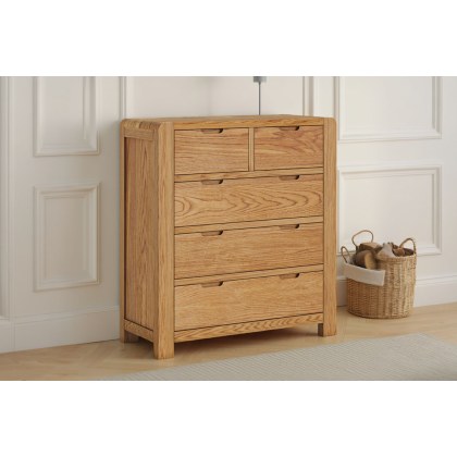 Bergen Solid Oak 2 Over 3 Chest of Drawers Bergen Solid Oak 2 Over 3 Chest of Drawers
