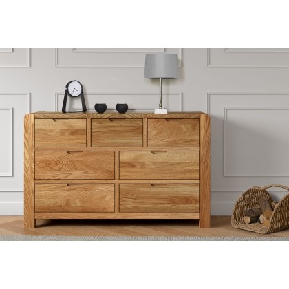 Bergen Solid Oak 3 Over 4 Chest of Drawers