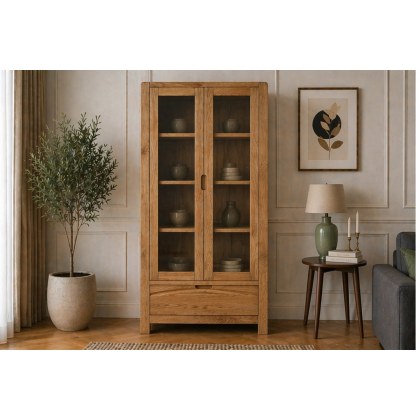 Bergen Oak Display Cabinet