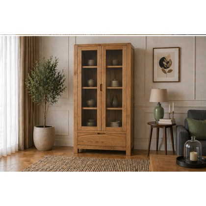 Bergen Oak Display Cabinet
