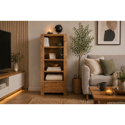 Bergen Oak Tower Unit Bookcase