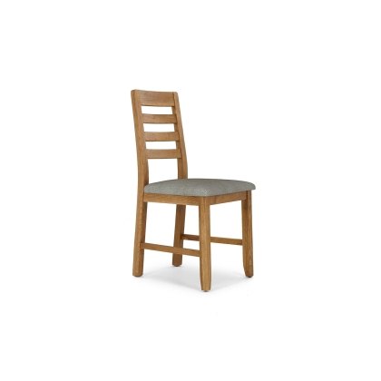 Bergen Solid Oak Dining Chair with Victoria Linen Seat Bergen Solid Oak Dining Chair with Victoria Linen Seat
