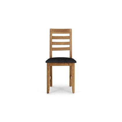 Bergen Solid Oak Dining Chair with Victoria Steel Seat Bergen Solid Oak Dining Chair with Victoria Steel Seat