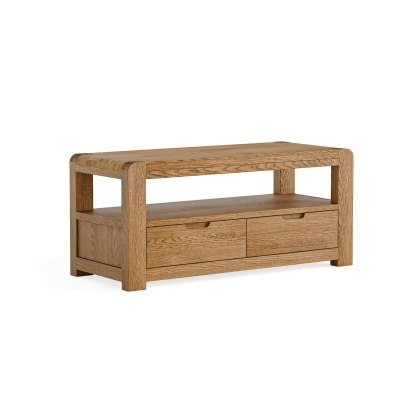 Bergen Solid Oak 110cm Small TV Unit