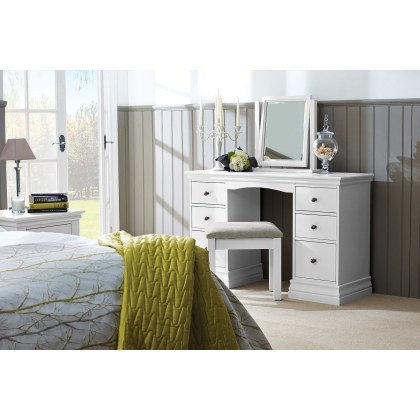 Bordeaux Painted White Double Pedestal Dressing Table