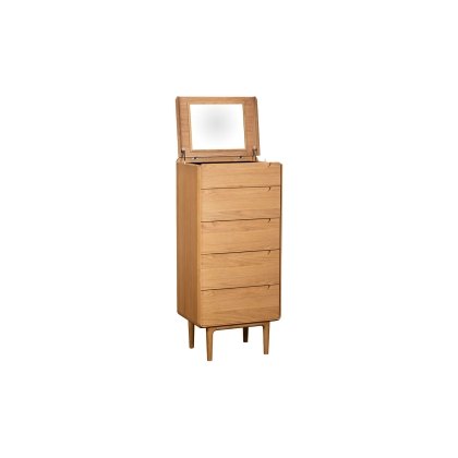 G Plan Winchester Retro Oak 5 Drawer Tall Chest with Mirror G Plan Winchester Retro Oak 5 Drawer Tall Chest with Mirror