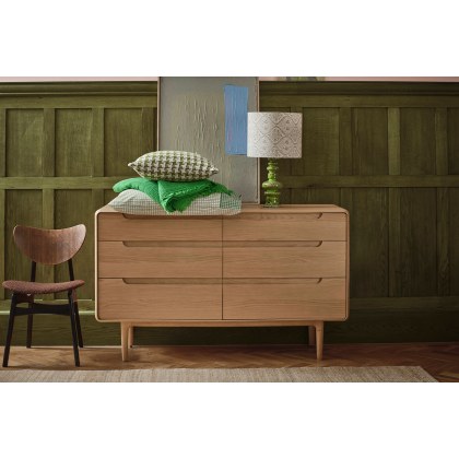 G Plan Winchester Retro Oak 6 Drawer Wide Chest Of Drawers