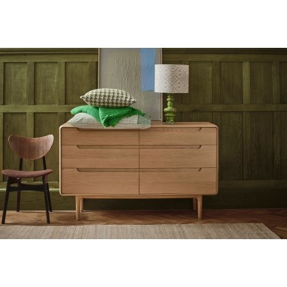 G Plan Winchester Retro Oak 6 Drawer Wide Chest Of Drawers