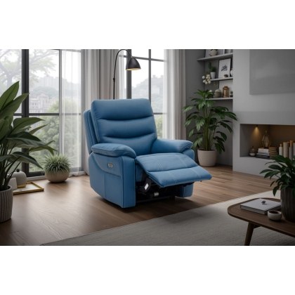 Halo Tech Leather Power Head Tilt Recliner Chair