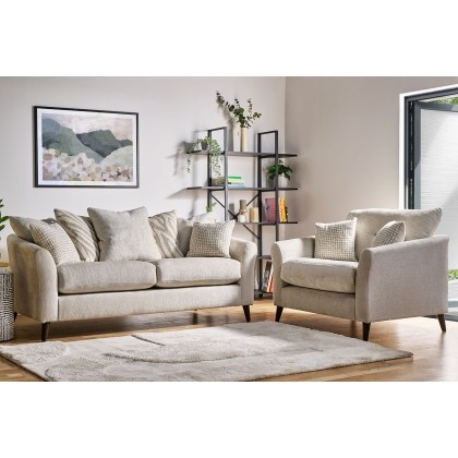Milly Fabric 3 Seater Sofa - Pillow Back Milly Fabric 3 Seater Sofa - Pillow Back