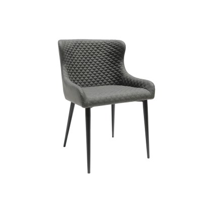 Heron Industrial Dining Chairs in Slate Grey PU (Pair) Heron Industrial Dining Chairs in Slate Grey PU (Pair)