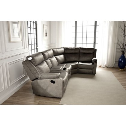 Ellena Soft Grey L Shape Recliner Corner Sofa with Storage