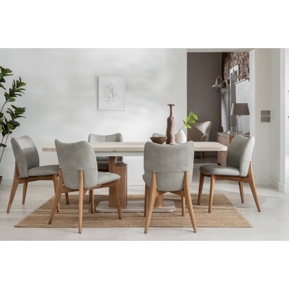 Arlo Natural Oak 160-200cm Ext Travertine Ceramic Dining Table Set with Spencer Chairs Arlo Natural Oak 160-200cm Ext Travertine Ceramic Dining Table Set with Spencer Chairs