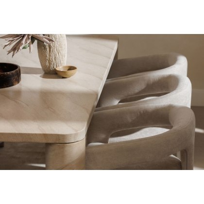 Ida Travertine Stone 150cm Dining Table Set with 4 Georgia Chairs