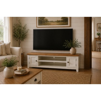 Cotswold White Extra Large TV Stand 180cm Wide