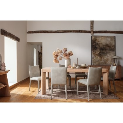 CLEARANCE - Tivoli Reclaimed Wood 160-200cm Ext Dining Table Set with Lucas Chairs