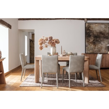 CLEARANCE - Tivoli Reclaimed Wood 160-200cm Ext Dining Table Set with Lucas Chairs