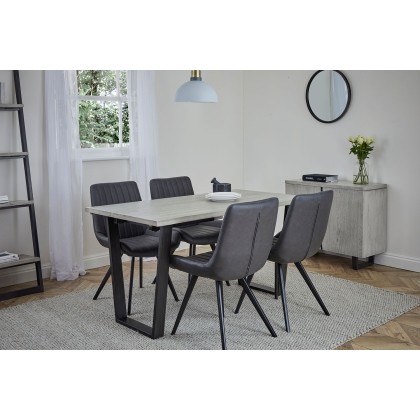 Brooklyn Grey Oak 140cm Fixed Dining Table Set & 4 George Chairs