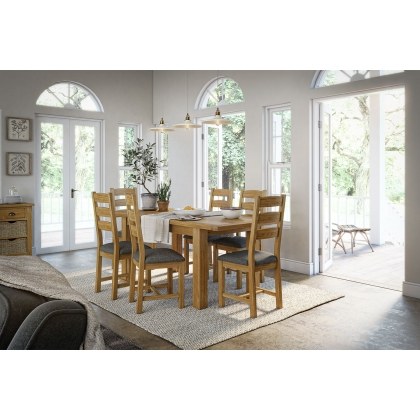 Burford Country Oak Small Ext 150-200cm Dining Table Set & 6 Chairs Burford Country Oak Small Ext 150-200cm Dining Table Set & 6 Chairs