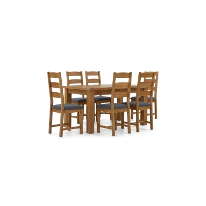 Burford Country Oak Small Ext 150-200cm Dining Table Set & 6 Chairs Burford Country Oak Small Ext 150-200cm Dining Table Set & 6 Chairs