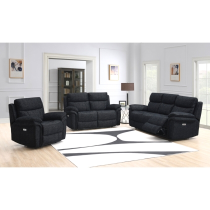 Harrow 3 Seater Sofa Electric Recliner in Black Harrow 3 Seater Sofa Electric Recliner in Black
