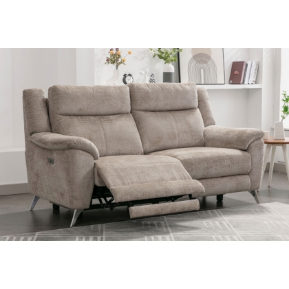 Monroe Fabric 3 Seater Recliner Sofa in Fossil