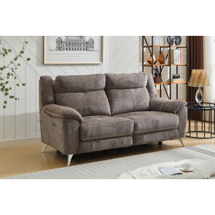 Monroe Fabric 3 Seater Recliner Sofa in Stone