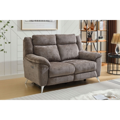 Monroe Fabric 2 Seater Recliner Sofa in Stone
