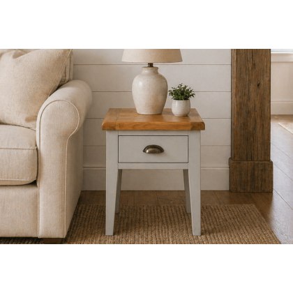Cotswold Grey Painted Oak Lamp Table