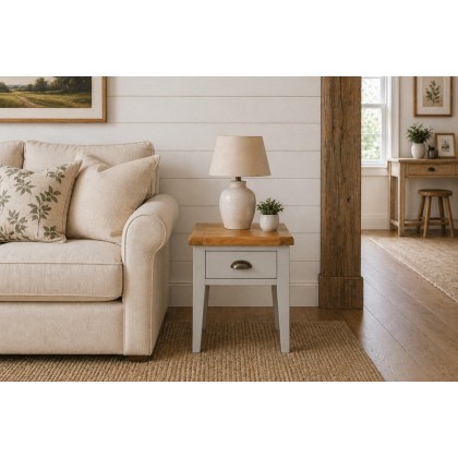 Cotswold Grey Painted Oak Lamp Table