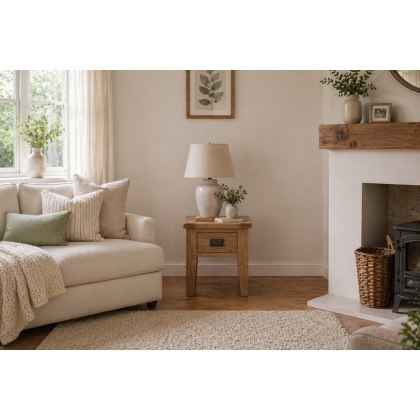 Cotswold Rustic Oak Lamp Table