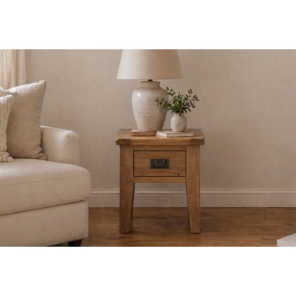 Cotswold Rustic Oak Lamp Table