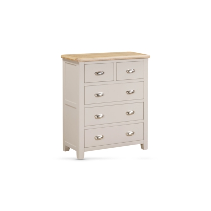 Windermere Painted Oyster Grey Oak 2 Over 3 Chest of Drawers