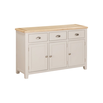 Windermere Painted Oyster Grey Oak 3 Door Sideboard