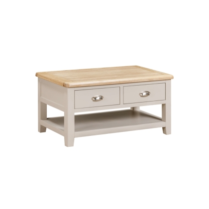 Windermere Painted Oyster Grey Oak 2 Drawer Coffee Table Windermere Painted Oyster Grey Oak 2 Drawer Coffee Table