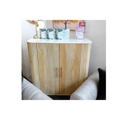 Ex-Display St Austell - Reed Mango Wood Highboard