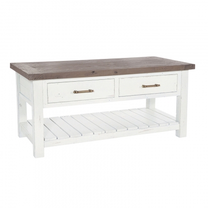 Purbeck Reclaimed Wood Painted 2 Drawer Coffee Table