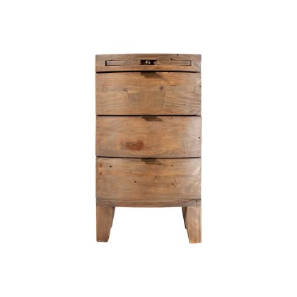 Bermuda Reclaimed Wood 3 Drawer Bedside Table