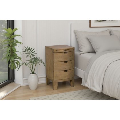 Bermuda Reclaimed Wood 3 Drawer Bedside Table