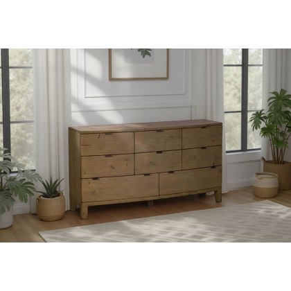 Bermuda Reclaimed Wood 8 Drawer Wide Chest of Drawers